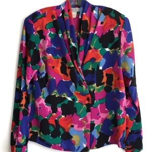 Vintage Petite Impressions Blouse Jacket Sz 4